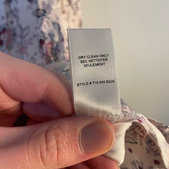 Rebecca Taylor SZ 14 Silk Blend Floral Asymmetric Ruffled Shoulder Blouse - Picture 10 of 13